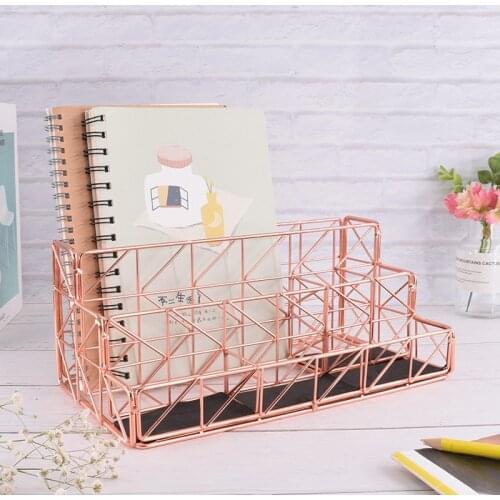 Nordic Multifunctional Desktop Storage Basket Book File Magazine Shelf Cosmetics Organizer Office Table Document Rack