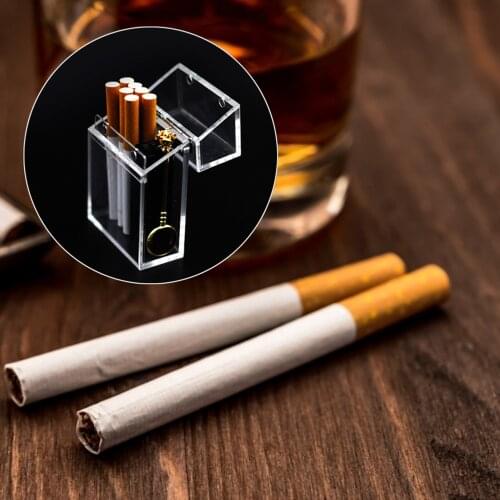 Fashion Acrylic Transparent Cigarette Case Thick Ins Stylish Portable Lighter Package Dust-proof Storage Box With Magnet Cap