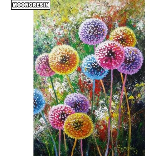 MOONCRESIN Flowers Diamond Painting Full Square Dandelion 5D Diy Diamond Embroidery Mosaic Picture Of Rhinestone Decoration Home