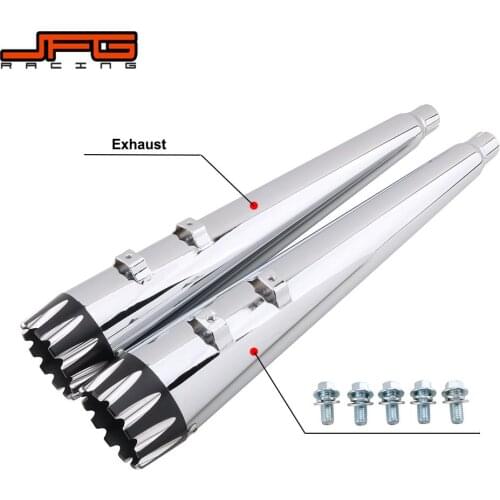 Motorcycle Megaphone Exhaust Pipes Mufflers Slip-On For Harley 1995-2016 Touring Bagger Models Dresser Road King Electra Glide