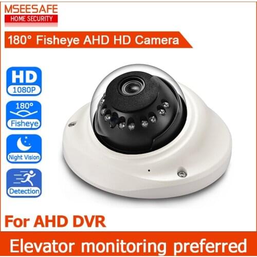 Mseesafe 1080P AHD CCTV Wide Angle Camera Sony Senor Nightvision Video Surveillance System with 180 Degree View Indoor Install