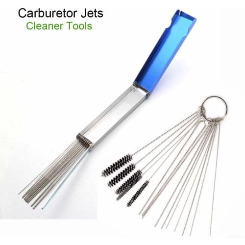 1 Set Carburetor Jets Cleaning Tool Needles Brushes Set For Motorcycle Carb Jet Clean tools