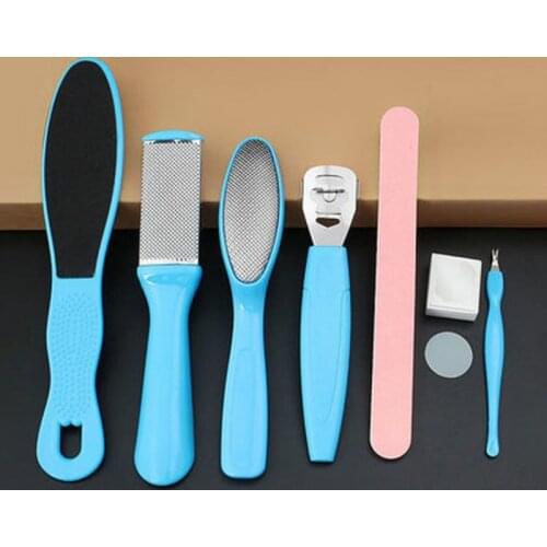 8Pcs/Set Manicure Foot Care File Set Dead Hard Skin Callus Remover Scraper Pedicure Rasp Tools Feet Care Tool Kit Stainless tool