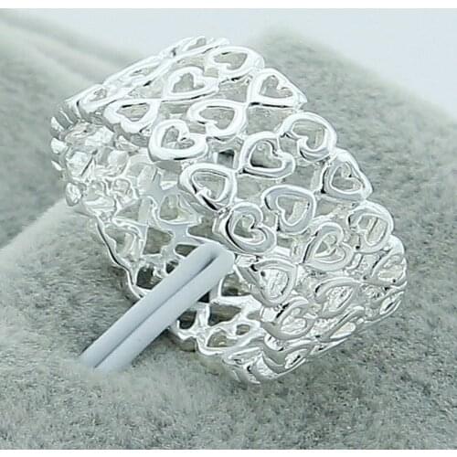 New Simple Design 925 Silver Ring Fashion Full Of Love Finger Rings Women Female Birthday Jewelry Anel