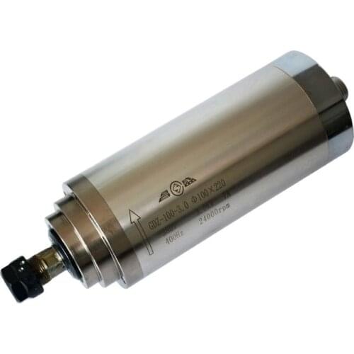 3/4 Bearing Water Cooled 3KW Spindle Motor 220V 100MM Diameter 3/4 pcs Bearing ER20 GDZ-100-3.0