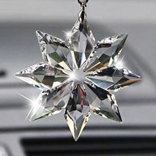 80mm Crystal Snowflake prism Pendant For chandelier part FengShui Hanging Crystal Crafts Gifts,Car & Home decoration