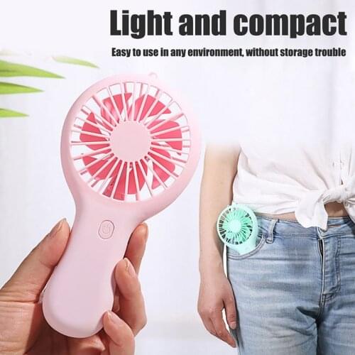 Mini HandHeld Fan Cute Portable Pocket Wind Power USB Rechargeable Outdoor Home Student Office Travel Air Cooler with Desk Stand