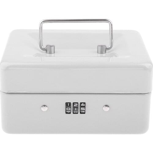 Mini Portable Steel Locking Cash Box Security Storage Coin Check