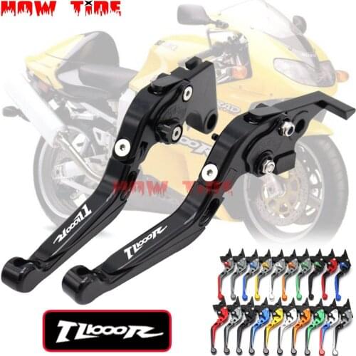With Logo CNC Adjustable Folding Extendable Motorcycle Brake Clutch Levers For SUZUKI TL1000R TL 1000 R 1998-2003 1999 2000 2001