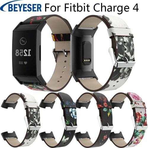18mm Fashion strap Genuine Leather Watch band Replacement For Fitbit Charge 4 Wristband bracelets Adjustable For Fitbit Charge 3