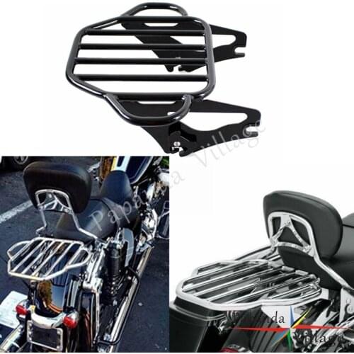 Detachable Steel Black Motorcycle Two Up Luggage Rack for Harley Touring Road King Street Glide FLHX FLHR FLTR 2009-2016