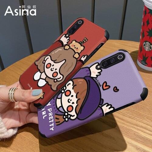 ASINA Cartoon Case For Xiaomi Mi10 11Ultra 9 8 Capa Imitation Lambskin Silicone Cases For Xiaomi Redmi Note 9 8 7 Cover Rainbow