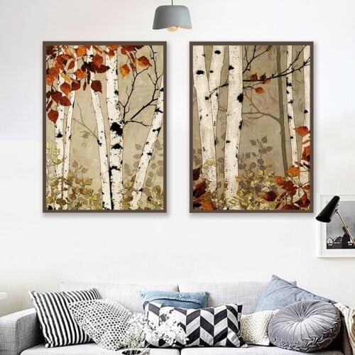 Scandinavian Posters Home Decoration Forest And Trees Nostalgia Canvas Painting And Prints Wall Pictures For Living Room
