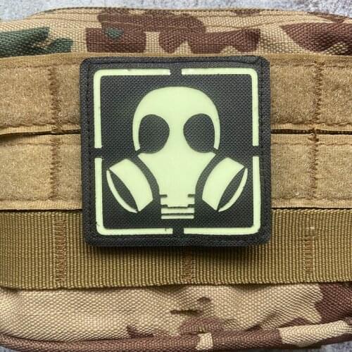 Fully Armed Nylon Luminous Biochemical Mask Patch Cloth Sticker Tactical Badge Reflective Antigas Dustproof For Helmet Backpack