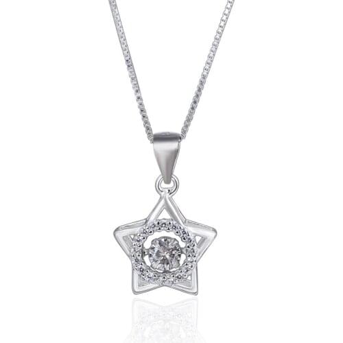 YJAD001512 New Fashion Clavicle Chain Simple Star Zircon-inlaid Jewelry Women Accessories S925 Sterling Silver Pendant