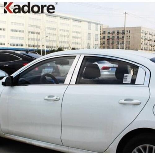 For Kia Rio 4 X-line 2018 2019 Sedan Accessories Stainless Steel Down Window Frame Protector Cover Trim Car moulding styling