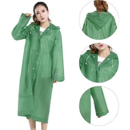 Women Raincoat Waterproof Hooded EVA Rain Jacket Poncho Outside Reusable Hiking Rainwear Thickened Rain Coat Rainwear Suit