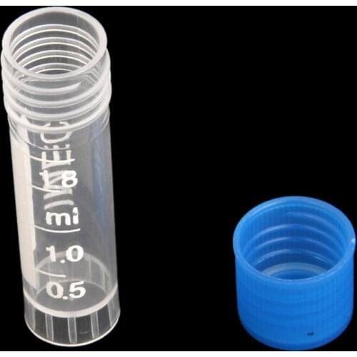 10 pcs 1.8ml Graduated Cryovial Test Tubes Sample Vial w/ Screw Caps