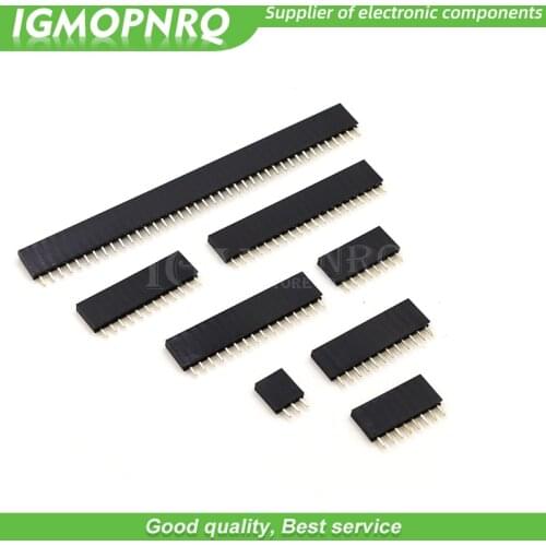 100PCS 2.54MM pitch single row female pin socket 4/5/6/7/8/9/10/12Pin PCB Connector Single Row Mother For arduino