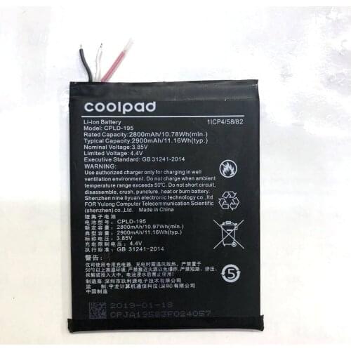 2900mah CPLD-195 battery For Coolpad 7C 1871-A0 1831-A0 Cell phone batterie+Number tracking