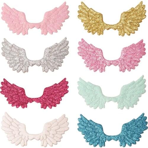 33PCS 2.5inch Sequin Hair Accessories Angel wings DIY Headwear Accessory Glitter Wings for Hair No Hair bows Hairclips