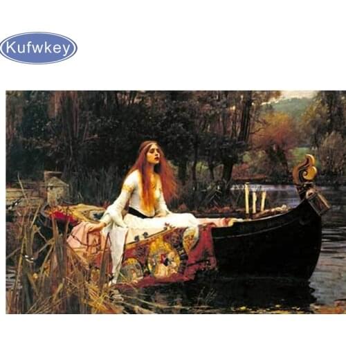 DIY 5D Diamond Painting the lady of shalott Diamond Mosaic Cross Stitch kits Famous Painting Diamond Embroidery Full Rhinestones