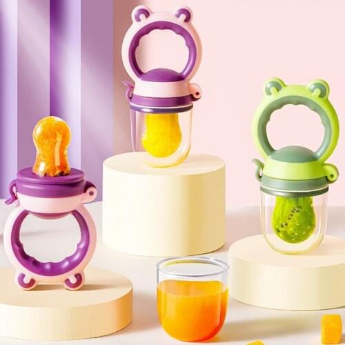 Safe Baby Nipple Fresh Food Fruits Feeding Bottles Nibbler Infant Learn Feeding Drinking Water Straw Handle Teething Pacifier