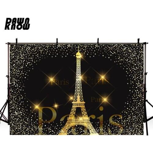 DAWNKNOW Shimmer Eiffel Tower Photography Background Vogue Celebrate Party Photocall Backdrop Photo Shoot Customize lv1210