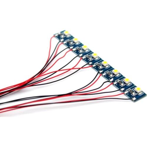 DD00WM 8PCS Pre Wired WARM White SMD 3528 Led Lamp Light Set 12V ~ 18V NEW For Model Railway Trains 1SET=8PCS