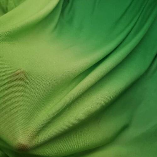 Ombre Spandex Mesh Fabric Dancing Custume Latin Dress Performance Skirt Scarf 4 Way Stretchy Material