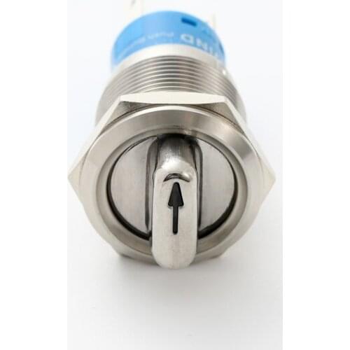 ELEWIND 19mm DPDT illuminated metal selector switch 3 position(PM192F-22X/31/R/12V/S/IP65)