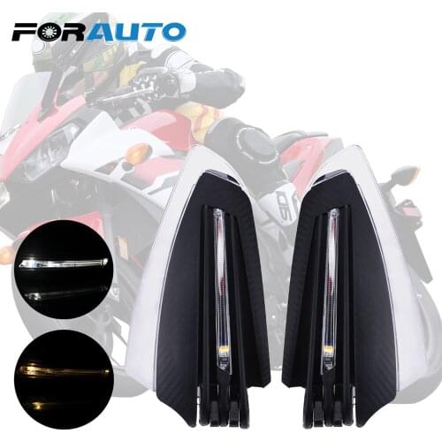 FORAUTO Windproof 1 Pair Motorcycle LED Hand Guard Shield with Turn Signal Light Motorcycle Hand Guards Universal 22mm 7/8