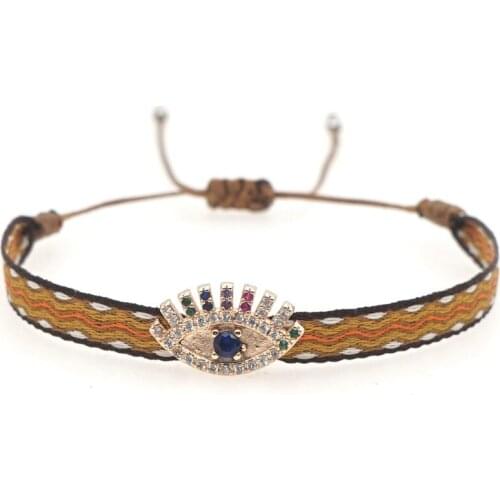 Go2Boho Cloth Fabric Bracelets For Women Turkish Evil Eye Bracelet Luxury Braided Jewelry LOVE Letter Adjustable Pulseras