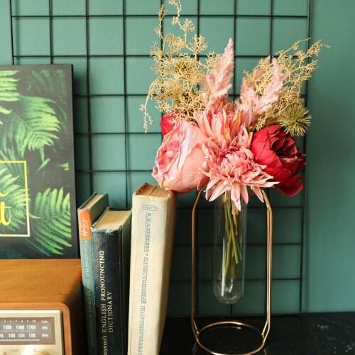 Fake Rose Flowers Dried Burned Rose Flower Branch Simulation Wedding Decoration Rose Wreath Artificial Rose Plant Bouquet