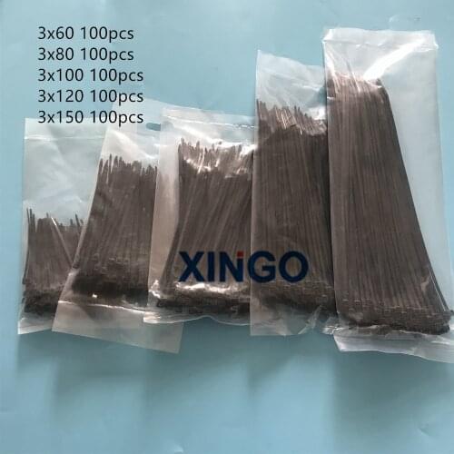 500pcs 3x60 3x80 3x100 3x120 3x150mm Assorted Self-Locking Nylon Cable Ties Black Plastic Zip Tie Loop Wire Wrap Zip Ties