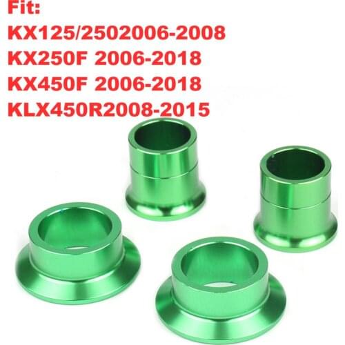 Kawasaki CNC Billet Aluminum Front Rear Wheel Hub Spacers Sets For KX125 KX250 KXF250 KXF450 Off Road Motorcycles