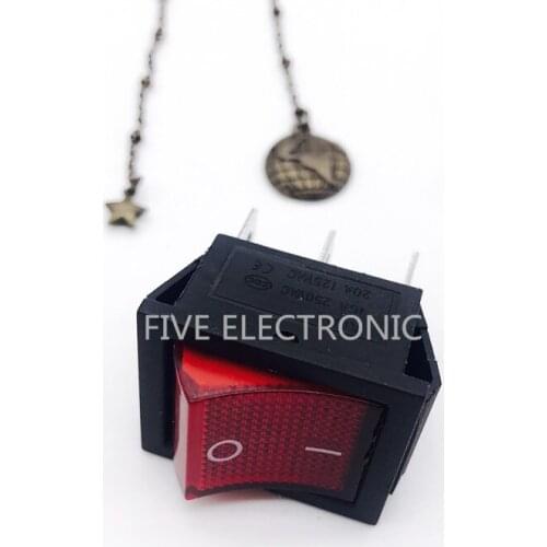 KCD4 26*18mm Rocker Switch 16A250VAC 20A125VAC upwards power switch BLACK 6 pins/terminals 2 shifts