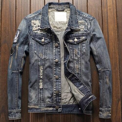 Personality Mens Automotive Jackets Streetwear Plus Size XXXL European Trending Jeans Coats Men Overcoat Free Shipping A205