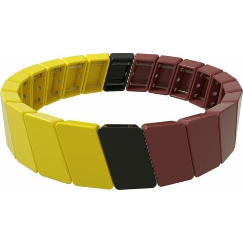 Multicolors Enamel Tila Bracelets Bohemia Metal Tila Stretch Stackable Bangle for Women Valentines Day Girlfriend Gifts