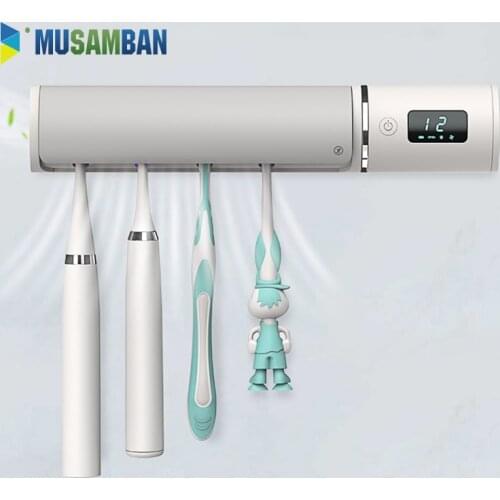 MUSAMBAN UV Toothbrush Holder Sterilizer Toothpaste Squeezer Dispenser LED Displayed Automatic Disinfection Bathroom Accessories