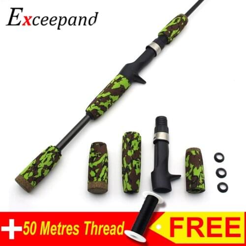 Exceepand Green Camo Casting Fishing Rod Building EVA Handle Kit