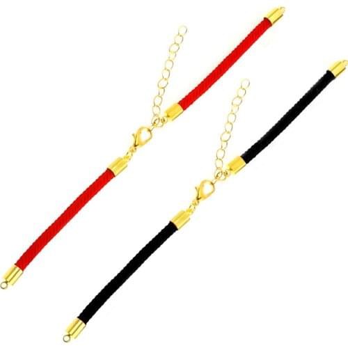 5PCS/lot 3mm 4mm Black Red String Chain Accessories Adjustable Link Chain for DIY Connectors Charms Bracelets Jewelry Making