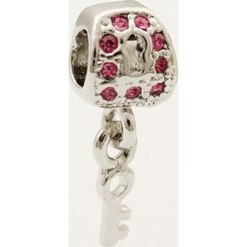 New Heart lock charm pendant beads. Suitable for Pandora bracelets and necklaces.beads for jewelry making