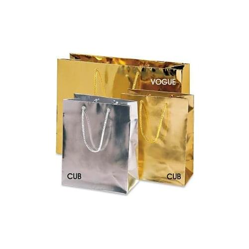 New Gold Logo Hot Foiled Stamping Black Matt Kraft Paper Bag With Cotton Rope Handles