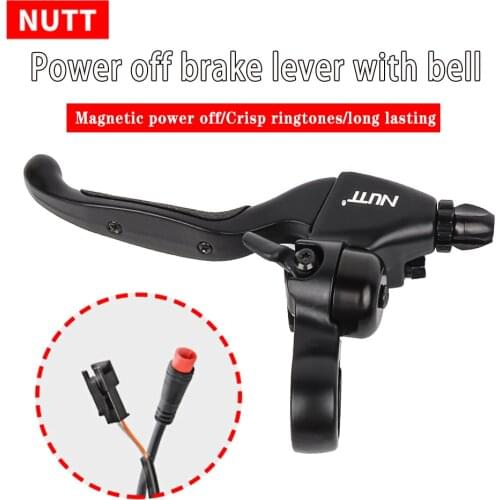 NUTT E-Bike Scooter Brake Rod JULET/Square 2-pin Magnetic Bicycle Cord Drum Brake with Bell V/C Brake