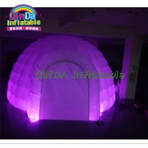 Popular White LED Lighting giant inflatable igloo advertising dome inflatable dome tent for outdoor event