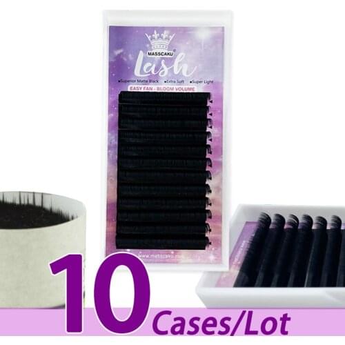 10case/lot New products quick fan eyelashes extension private label C CC D DD curl lashes extensions easy to make fans