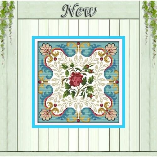 Rose heart flower home decor painting counted print on canvas DMC 14CT 11CT Chinese Cross Stitch Needlework Sets Embroidery kits