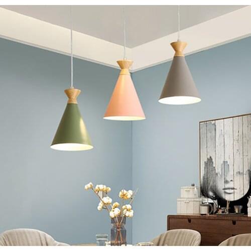 Nordic Kitchen Pendant Lights Fixture Luminaire Dining Room Hanging Lamp Modern Wood Suspension Lights Bedside Home Decoration