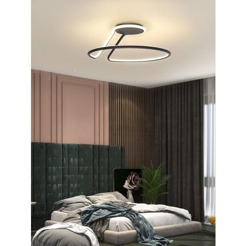 Modern Minimalist Led Chandelier for Dining Room Foyer Bedroom Black White Gold Ceiling Hanging Lamp Kitchen Decorative Lighting